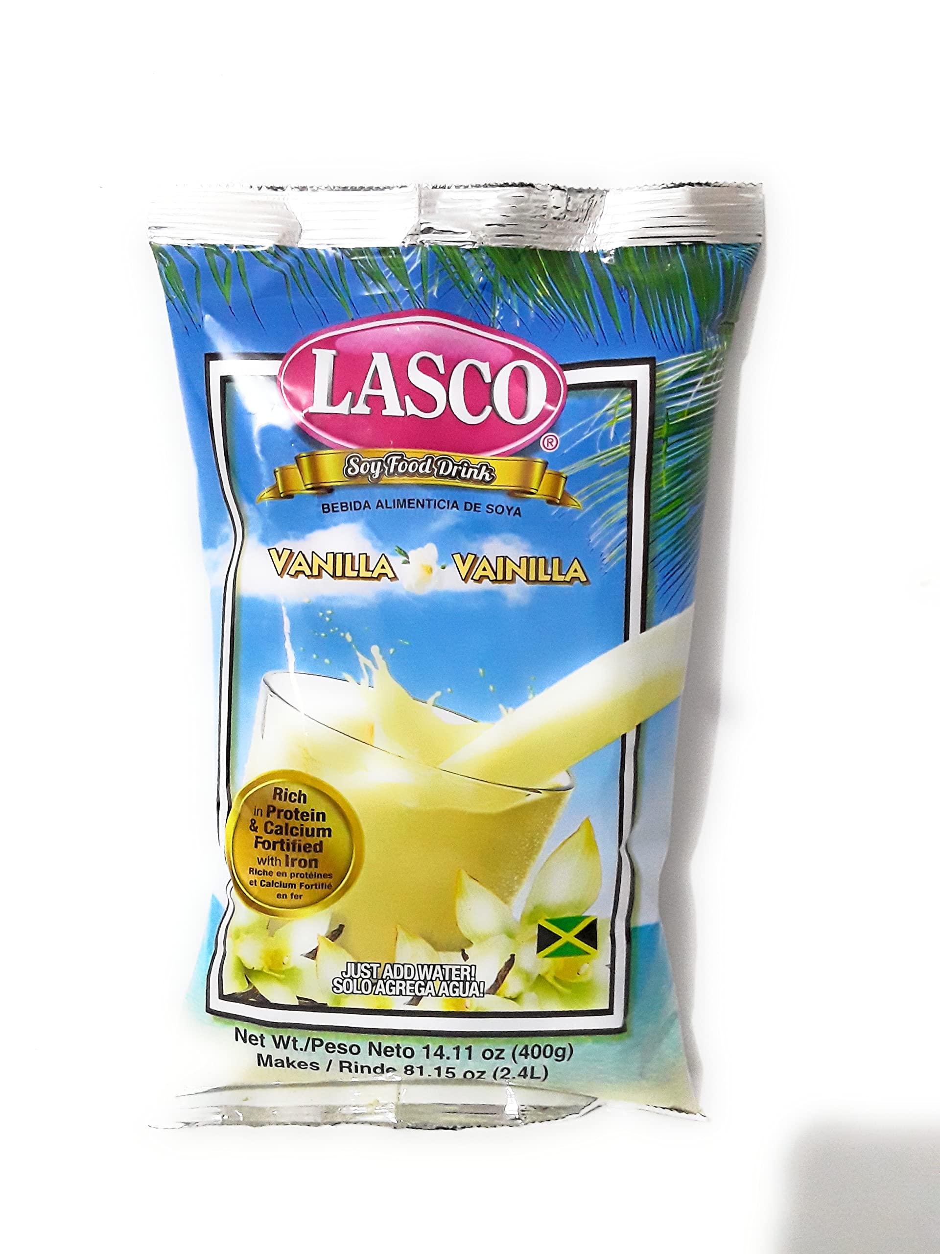 Lasco Soy Food Drink 400 Grams, Available In 5 Flavors (Vanilla, Strawberry, Chocolate, Almond, Creamy Malt) (Vanilla)
