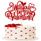 Ephlyn 1Pc Will You Be My Valentine Cake Topper Glitter Love Heart Valentine'S Day Cake Pick For Valentine'S Day Theme Wedding B