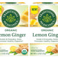 Traditional Medicinals Organic Lemon Ginger Tea, 16 Count (Pack Of 2) - Total 32 Tea Bags