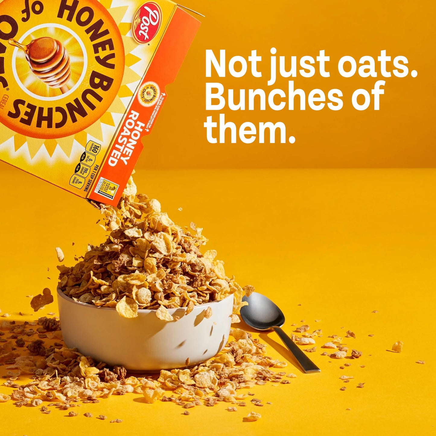 Honey Bunches of Oats Honey Roasted Breakfast Cereal, Honey Oats Cereal with Granola Clusters, Small Cereal Cup Size for Easy On