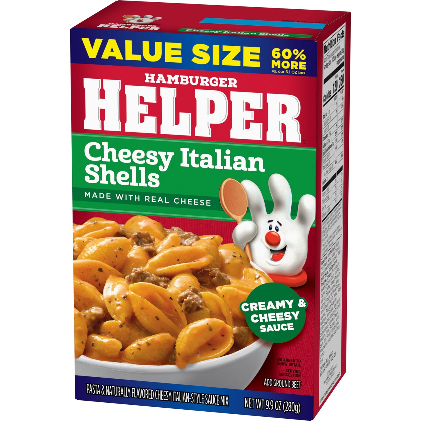 Hamburger Helper Cheesy Italian Shells Value Size, 9.9 Ounce, 6 per Case