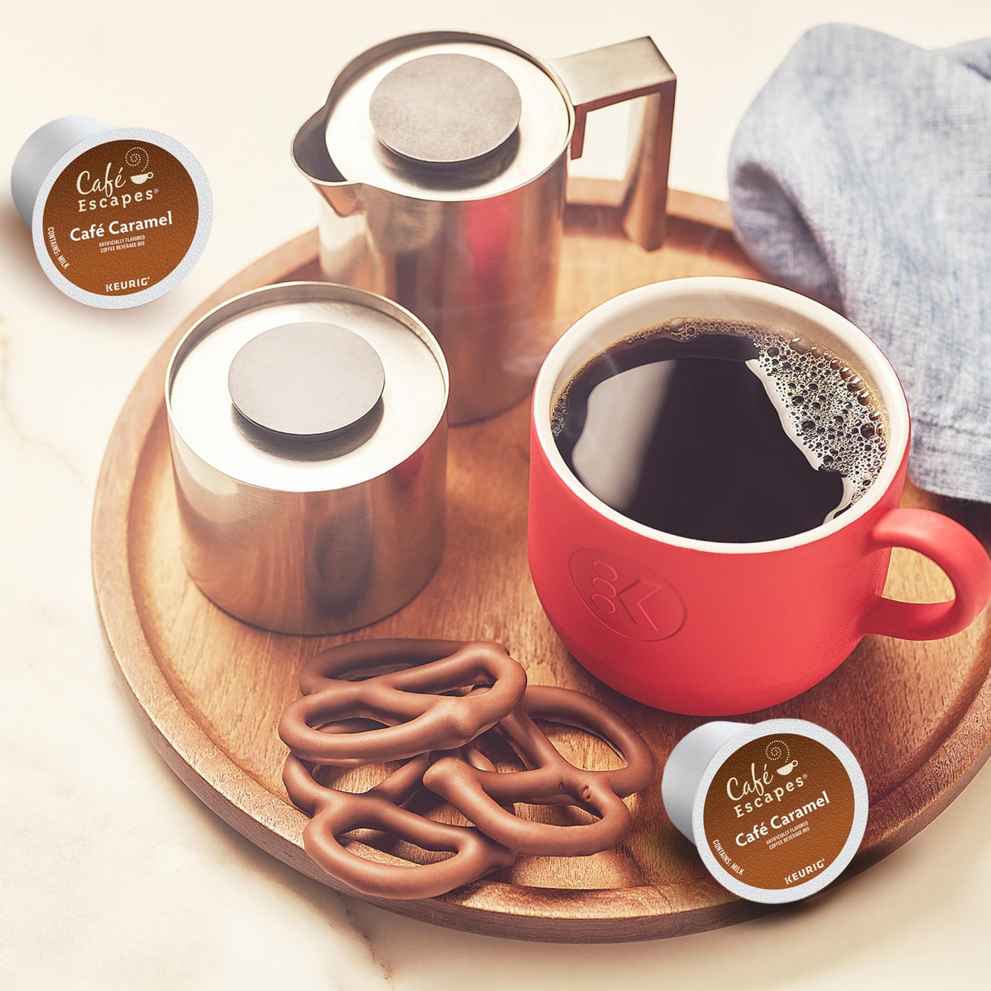 Café Escapes Flavored Coffee K-Cup Pods, Café Caramel, 72 Count, Model 5000330174
