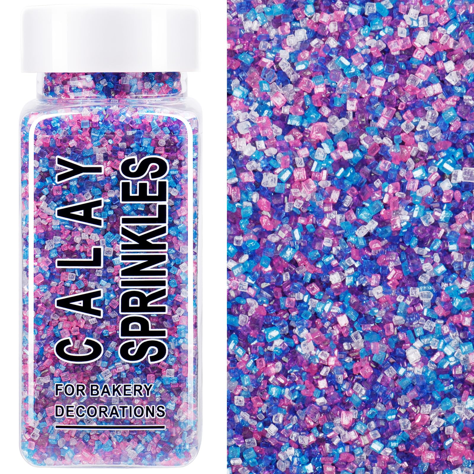 Pastel Sanding Sugar Sprinkles Mix  4.6 Oz Edible Mermaid Purple Pink Sparkling Sugar Crystals For Baking Topping  Cupcakes  Cookies  Ice Cream & Cake Decorating  Wedding Party Valentines Supplies