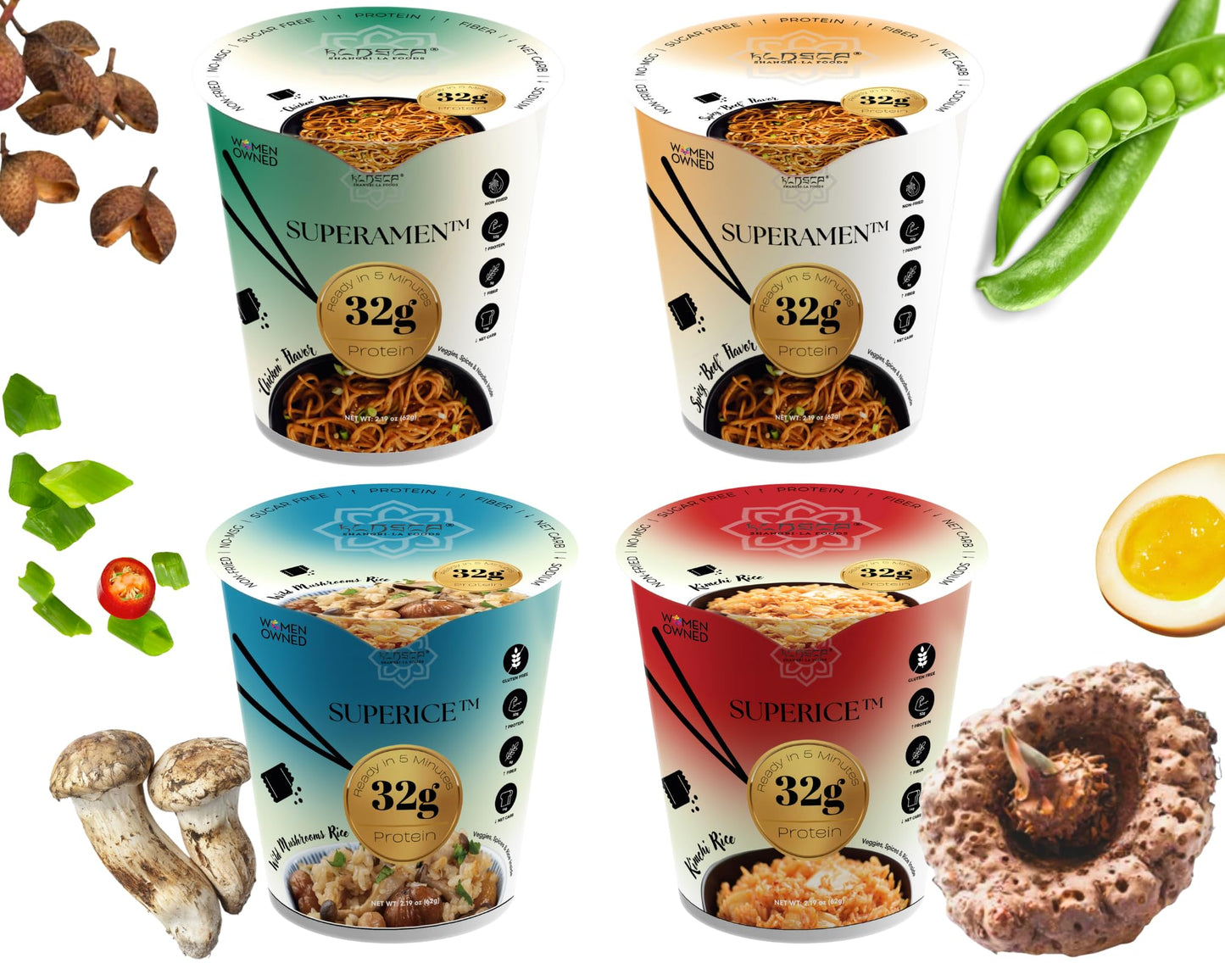 KLDSCP Shirataki Noodle Tom Yum Soup Cups- 12 Pack Konjac Angel Hair Pasta, Low Carb, Ready-to-Eat Tom Yum Noodle Broth, Low GI,