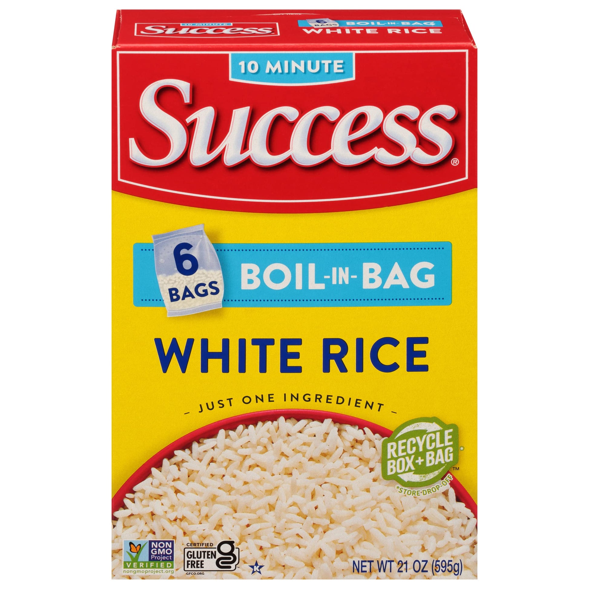 helpful Boil-in-Bag Rice, White Rice, Quick and Easy Rice Meals, 21-Ounce Box