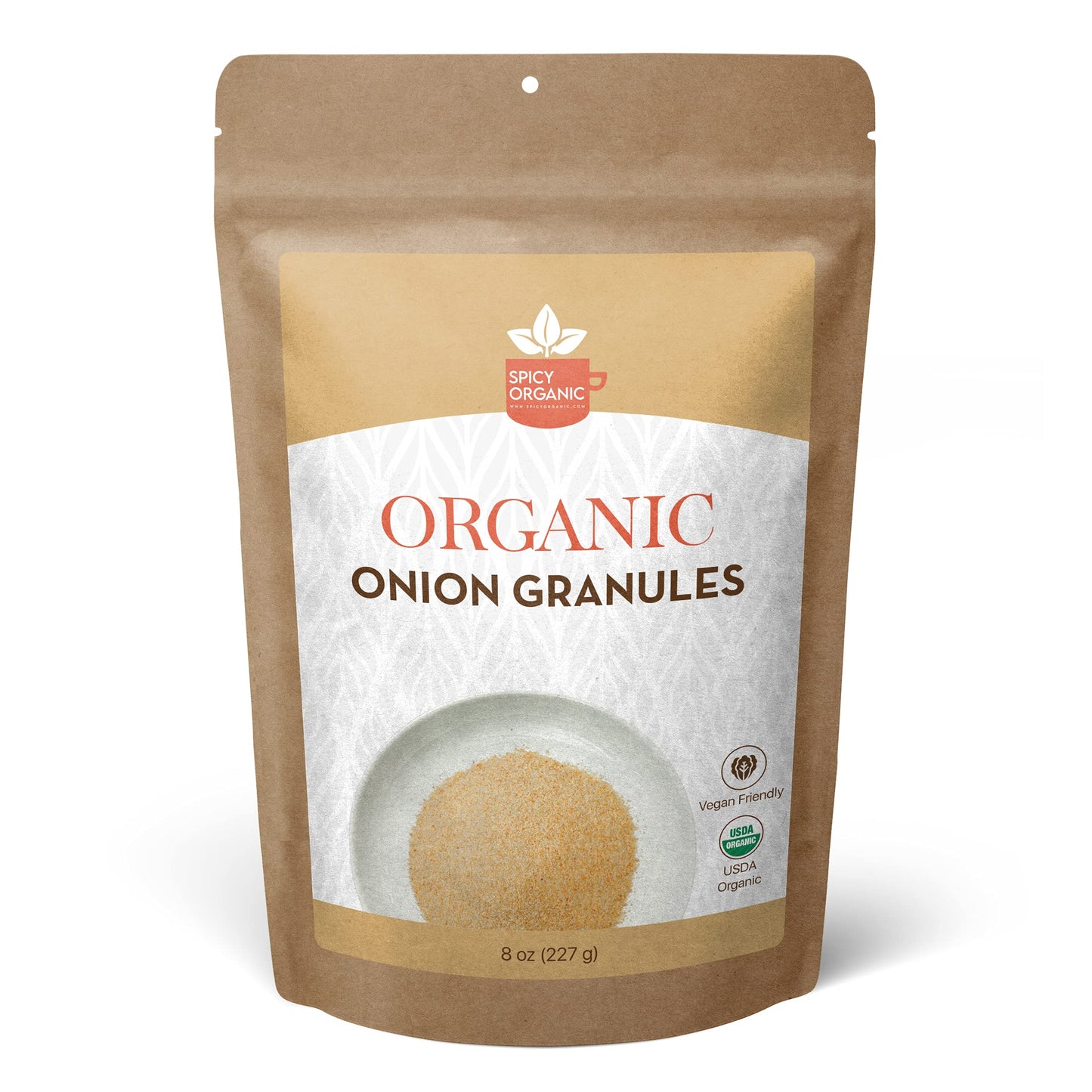 SPICY ORGANIC Onion Granules - USDA Organic Non-GMO Culinary Onion - 8 Ounce