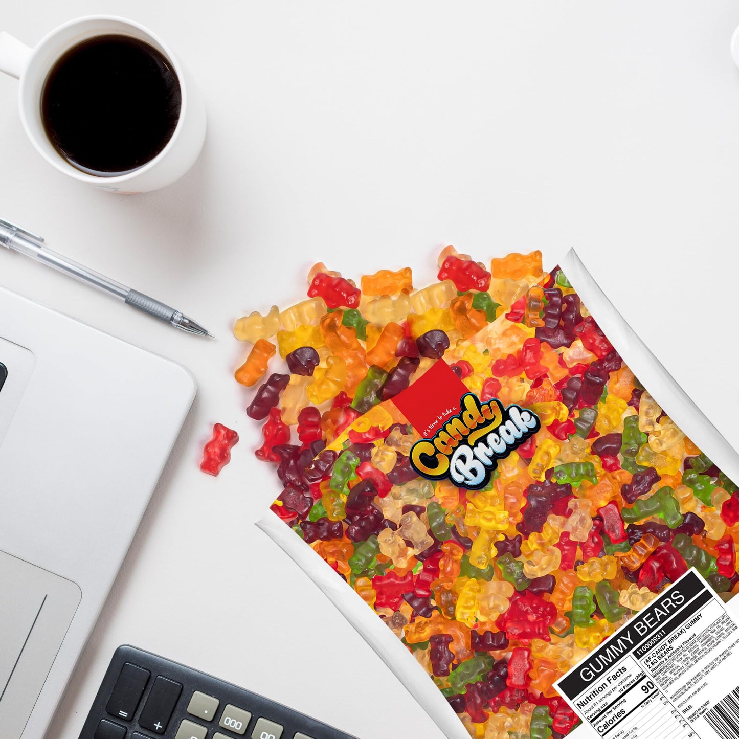 Candy Break Fruity & Sweet Six Flavor Gummy Bears 5 lbs Share Size Bag - Chewy Gummy Bulk Candy Vairety Pack - Snacks for Kids &