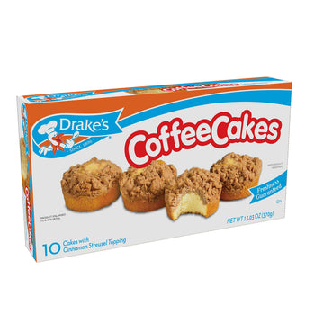 Drake's Coffee Cakes with Cinnamon Streusel Topping, 48 Individually Wrapped Cakes, 1.3 oz Each, Pack of 6