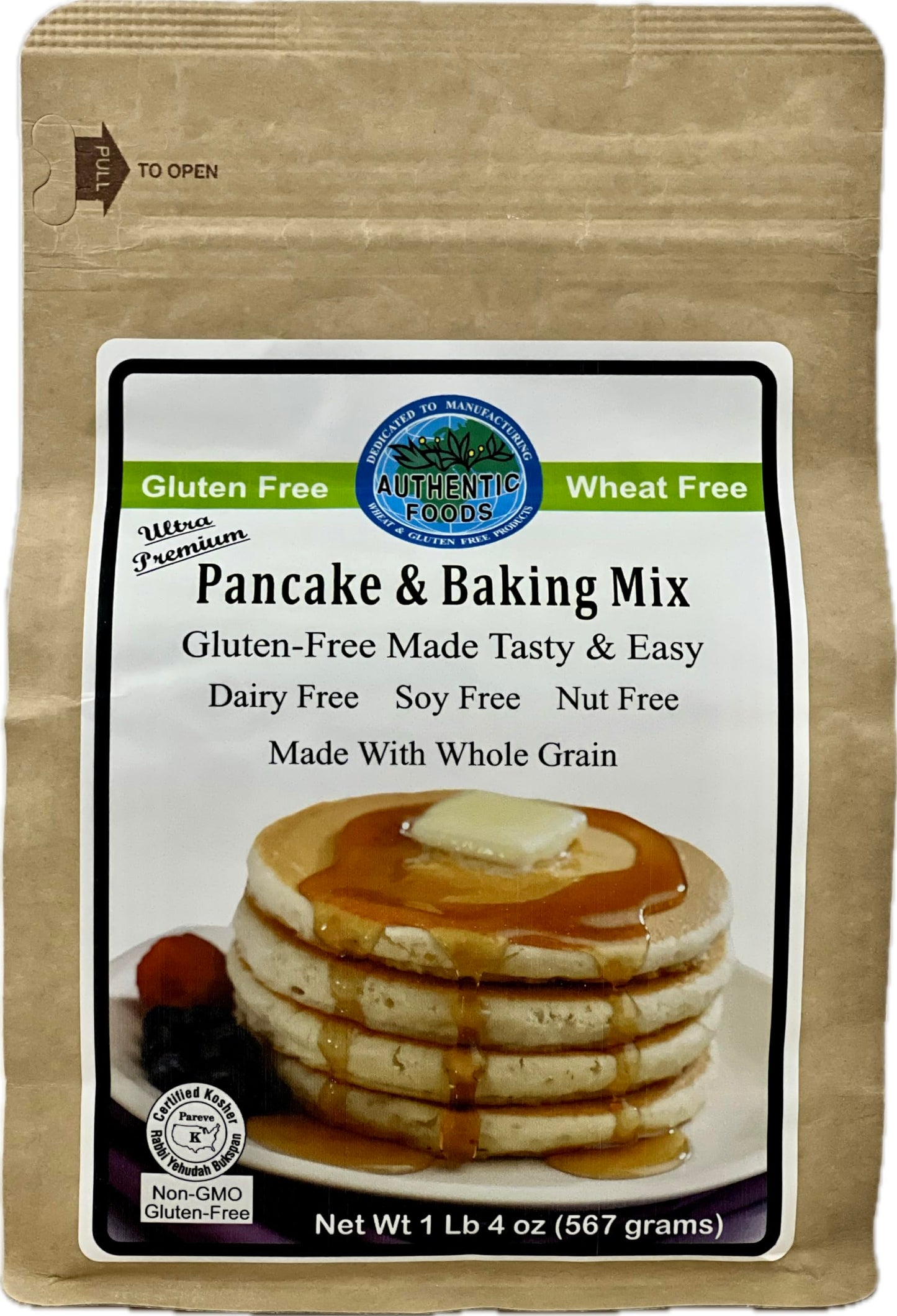 Authentic Foods Pancake & Baking Mix - 20 Ounce - Gluten-Free, Versatile Baking Option