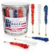 Candy Envy - USA Freedom Rock Candy Sugar Sticks - 36CT. Indiv. Wrapped - Red, White, & Navy Blue