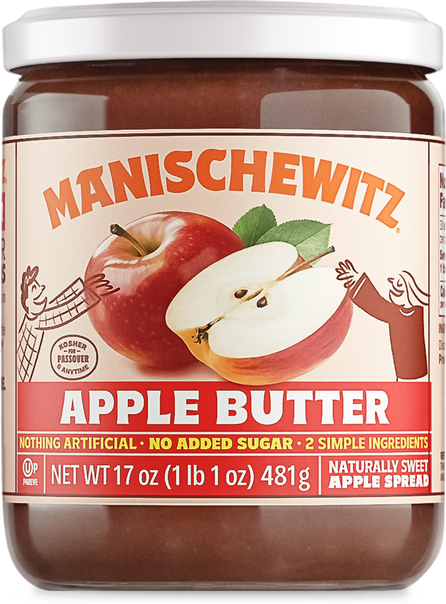 Manischewitz Apple Butter, 17Oz | Smooth & Sweet Spread, Great For Sauces & Glazes, No Sugar Added
