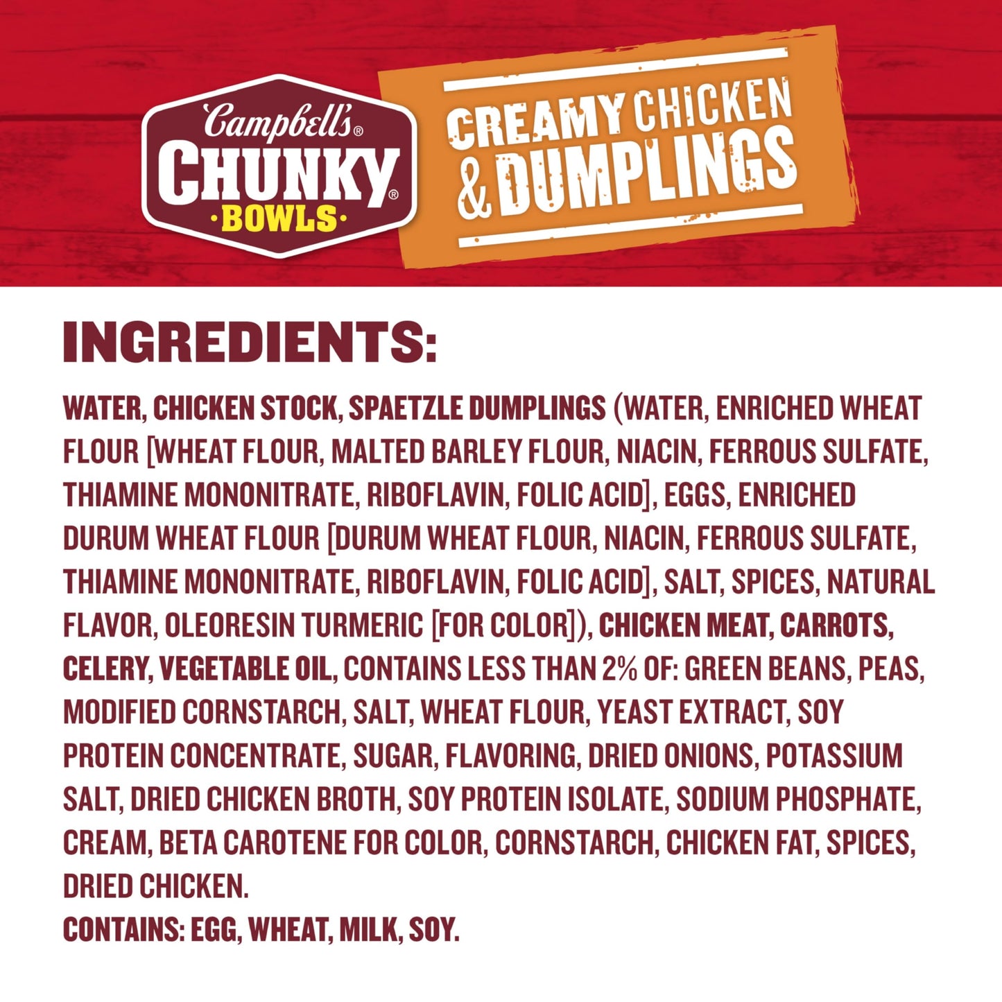 Campbell s Chunky Soup, Creamy Chicken and Dumplings Soup, 15.25 oz Microwavable Bowl (Case of 8)