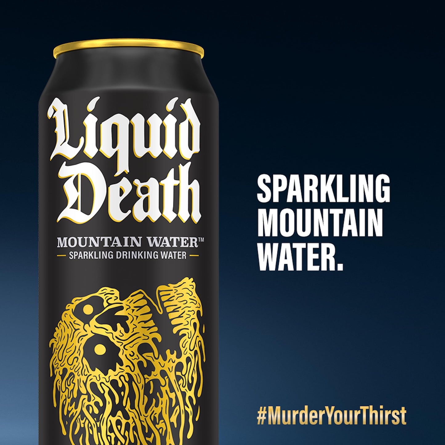Liquid Death Sparkling Mountain Water, 19.2oz Cans, 8-Pack, Infinitely Recyclable, American Made