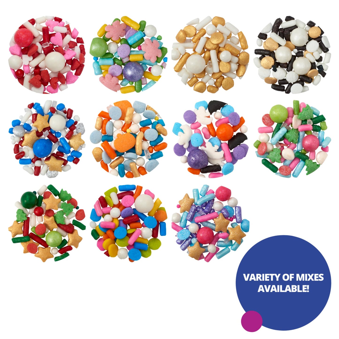 Decopac Rainbow Party Fusion Mix Sprinkles, 26Oz, Shaped Candy Sprinkles In Handheld Container, Magical Edible Decorations For C