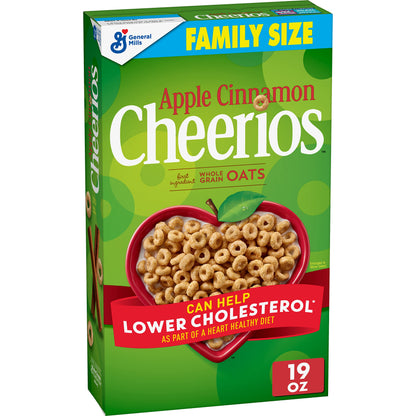 Cheerios Apple Cinnamon , Breakfast Cereal, Gluten Free, Whole Grain Oats, 19 oz (Pack of 7)