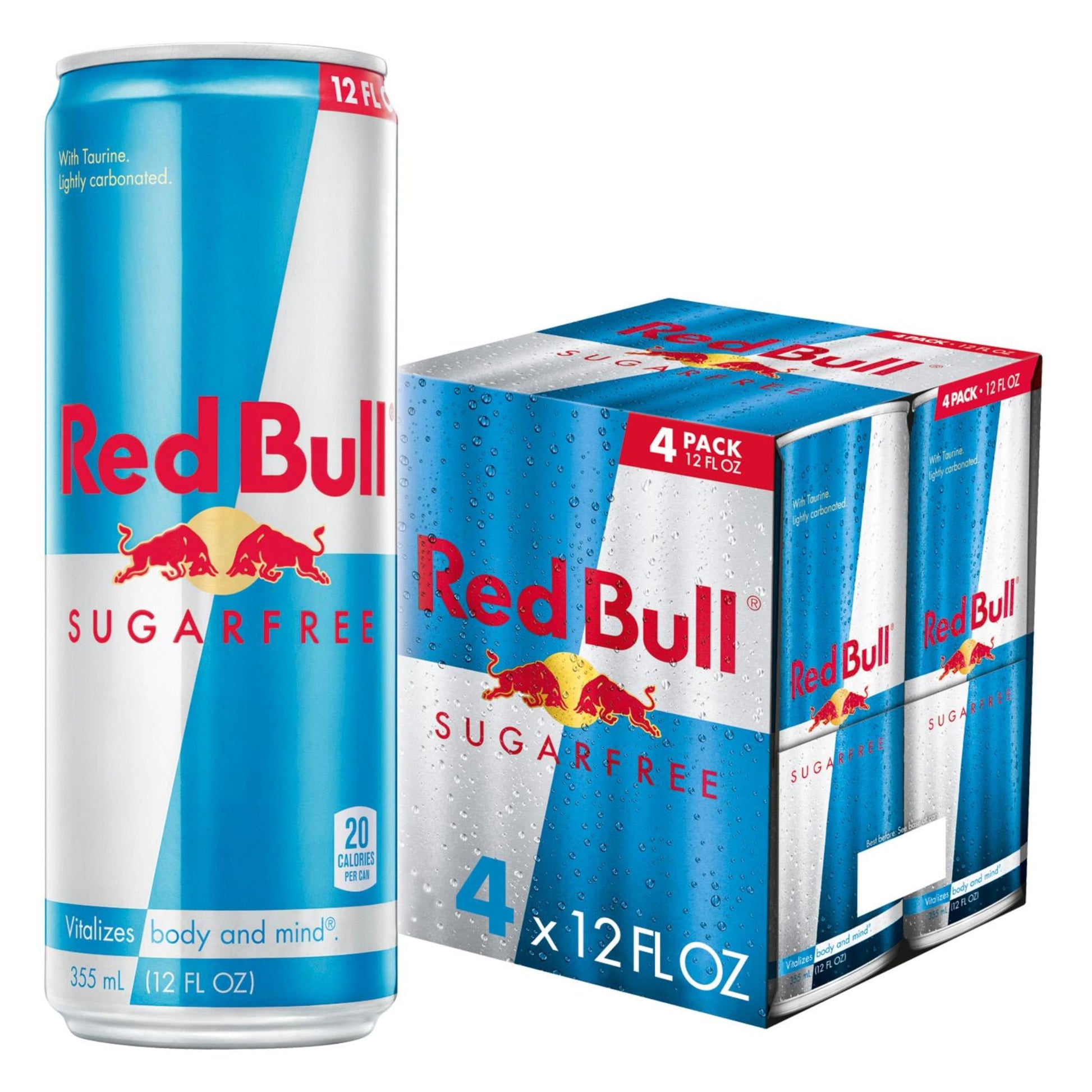 Red Bull Energy Drink Sugar Free , Sugarfree, 12 Fl Oz (Pack of 4)