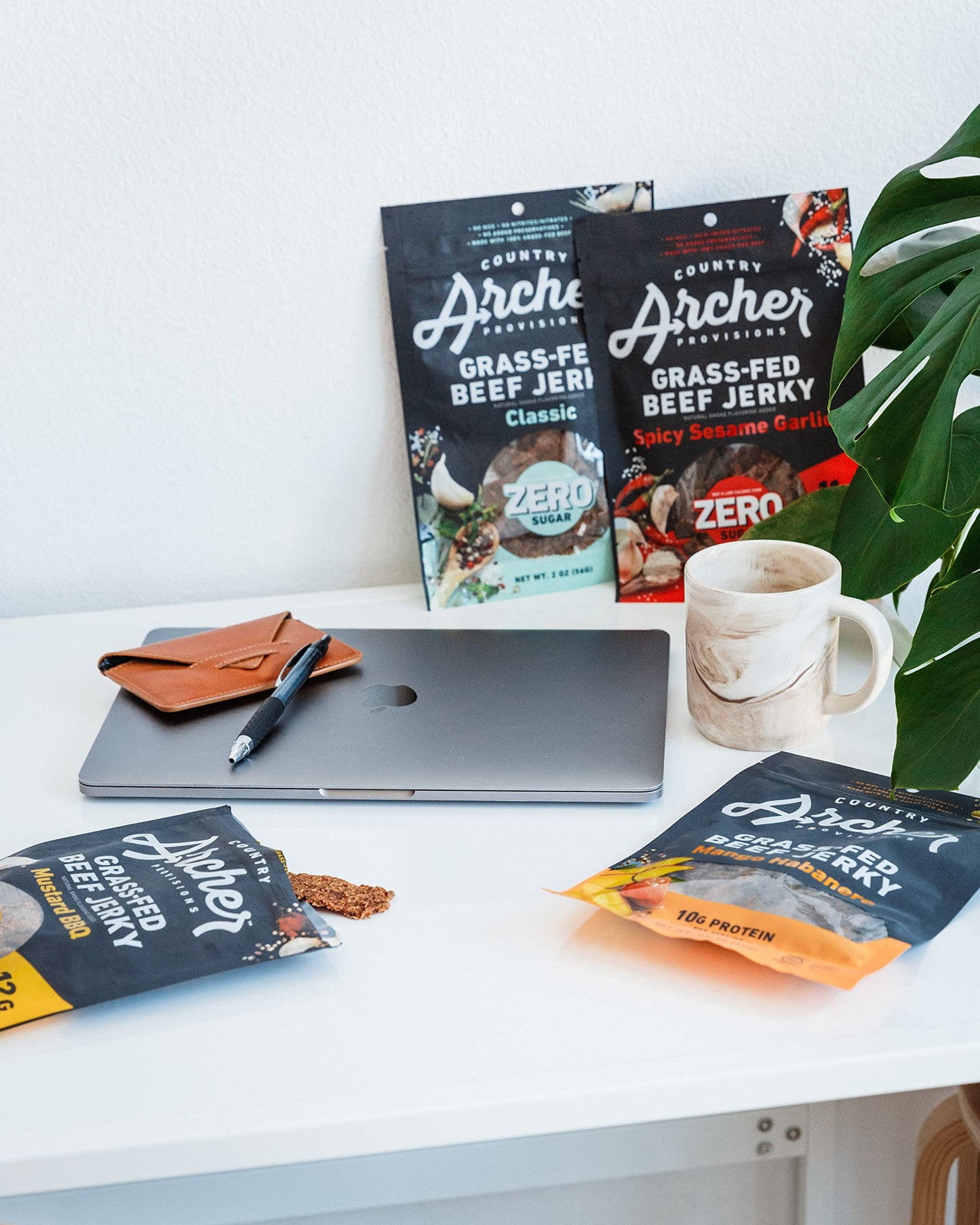 Zero Sugar Classic Beef Jerky by Country Archer, 100% Grass-Fed, Sugar Free, Gluten Free, Protein Snacks, 5.3 Ounce, 2 Pack