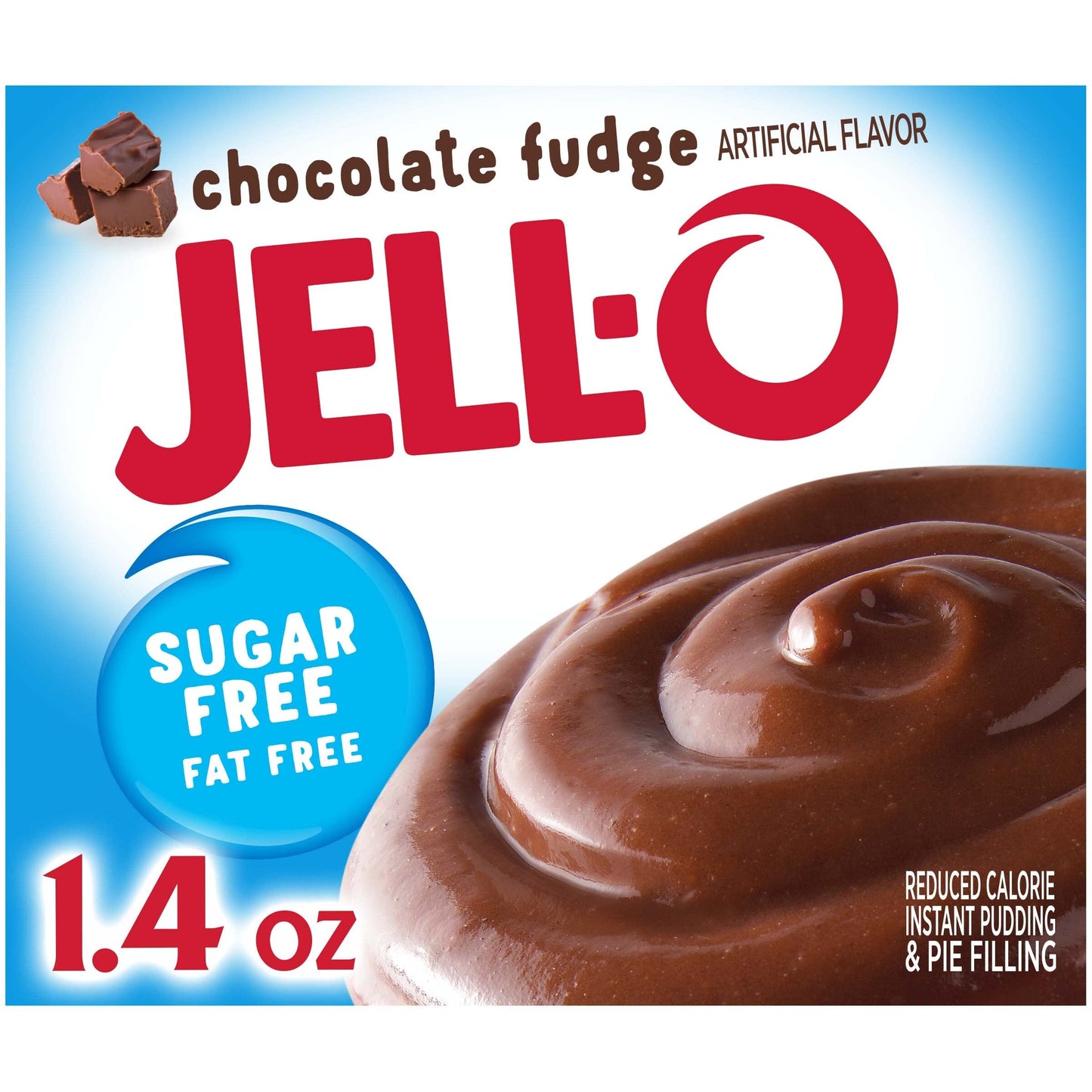 Jell-O Chocolate Fudge Instant Pudding & Pie Filling Mix, Sugar Free & Fat Free, 1.4 oz Box, Pack of 24
