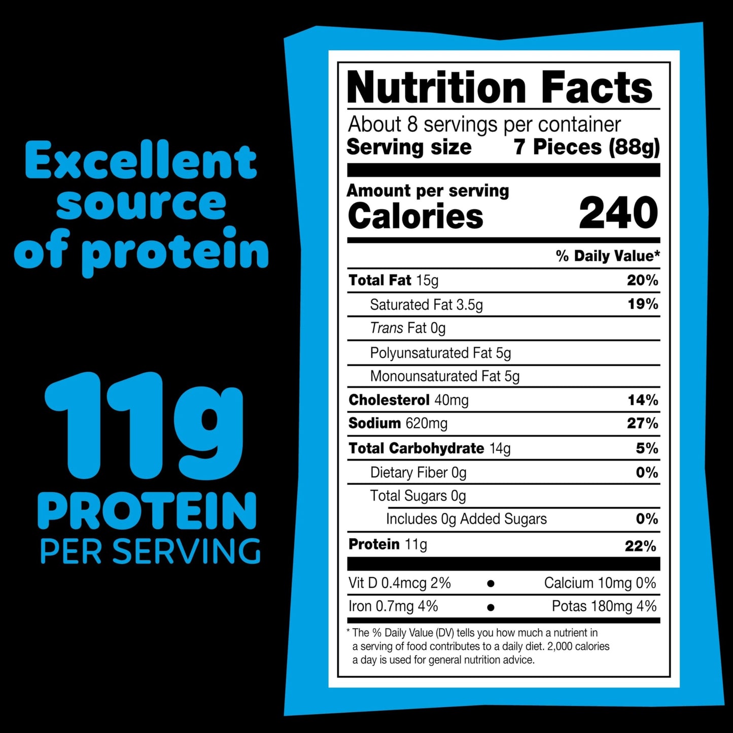 Pilgrims Popcorn Chicken | Fully Cooked | 11 G Protein | Frozen |1.50 LB