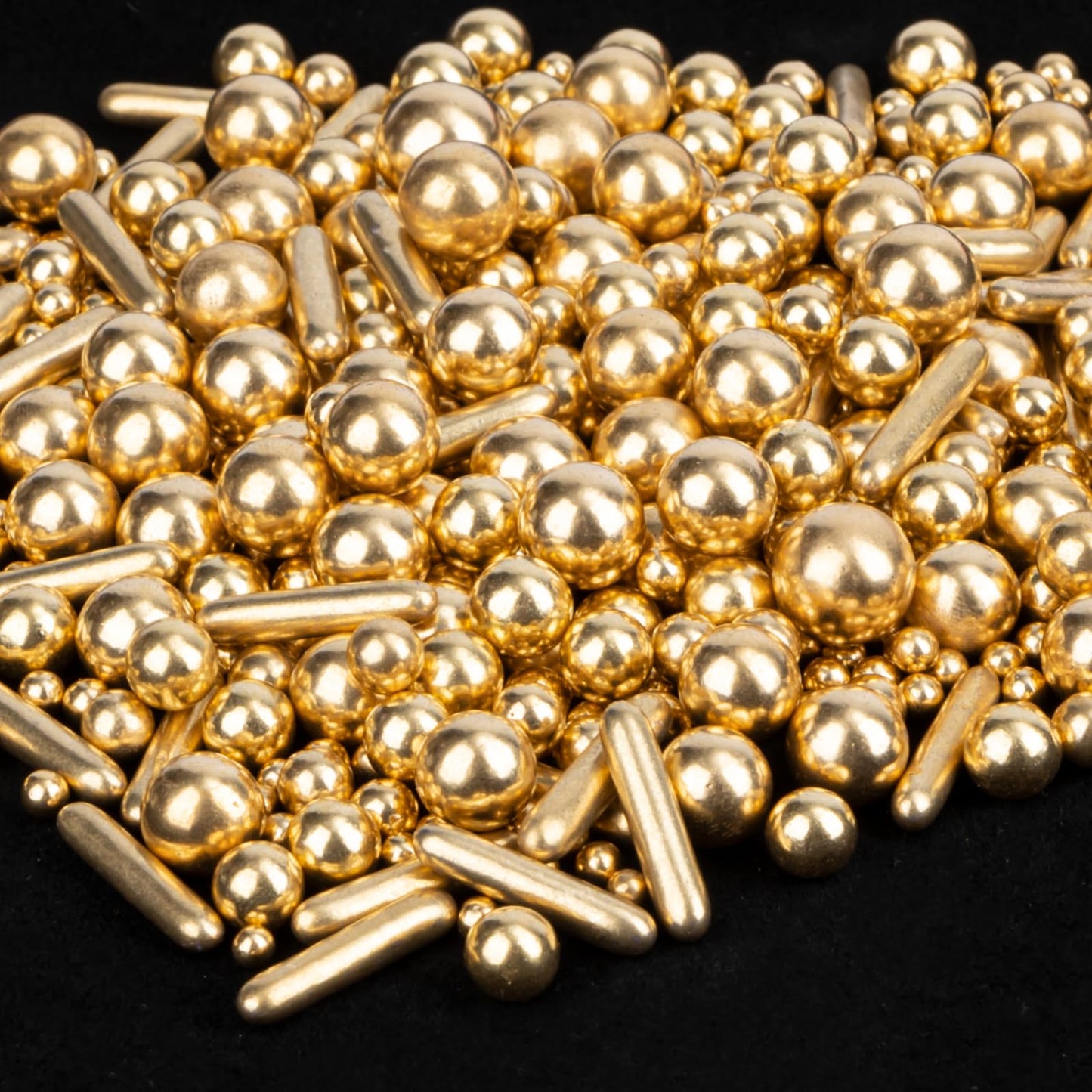 Twisweet Gold Pearl Rods Sprinkles, Edible Sugar Sprinkles for Cake Decorating Mix Size Candy Pearls for Baking Cake Topper Ice