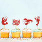Ercadio 24 Pack Crawfish Cupcake Toppers Red Glitter Lobster Cupcake Picks Ocean Lobster Theme Party Baby Shower Birthday Party