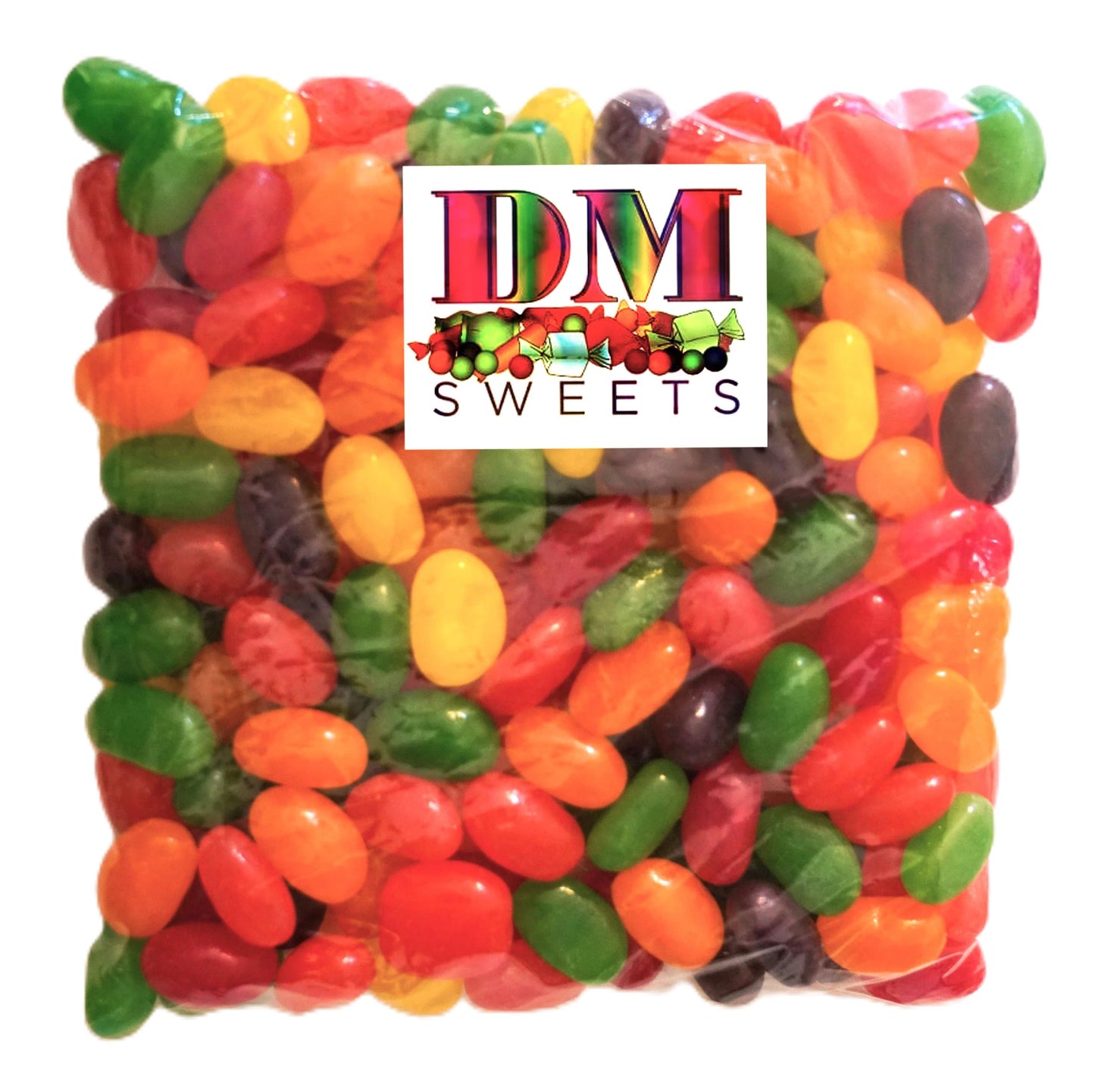 Jumbo Extra Large Fresh Chewy Fruit Flavored Jelly Beans - 1.5 Lbs Fresh Bulk Assortment Of Cherry Lemon Lime Grape Orange Straw