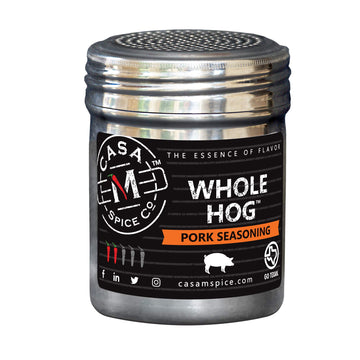 Casa M Spice Co Whole Hog Pork Seasoning  Very Low Sodium  Low Salt  No MSG  Gluten Free  BBQ Spices (Original, Stainless Shaker