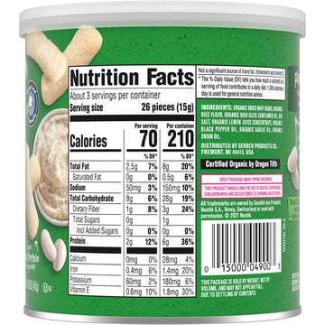Gerber Organic Baby Food, Toddler, Plant-Tastic, Lil Crunchies, White Bean Hummus, 1.59 Oz