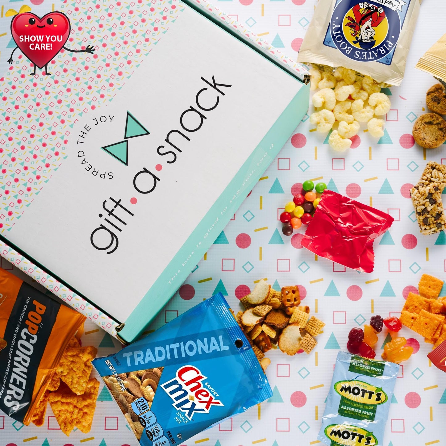 Gift A Snack - Fathers Day, Snack Box Care Package Variety Pack + Greeting Card (200 Count) Birthday Sweet Treats Gift Basket, C