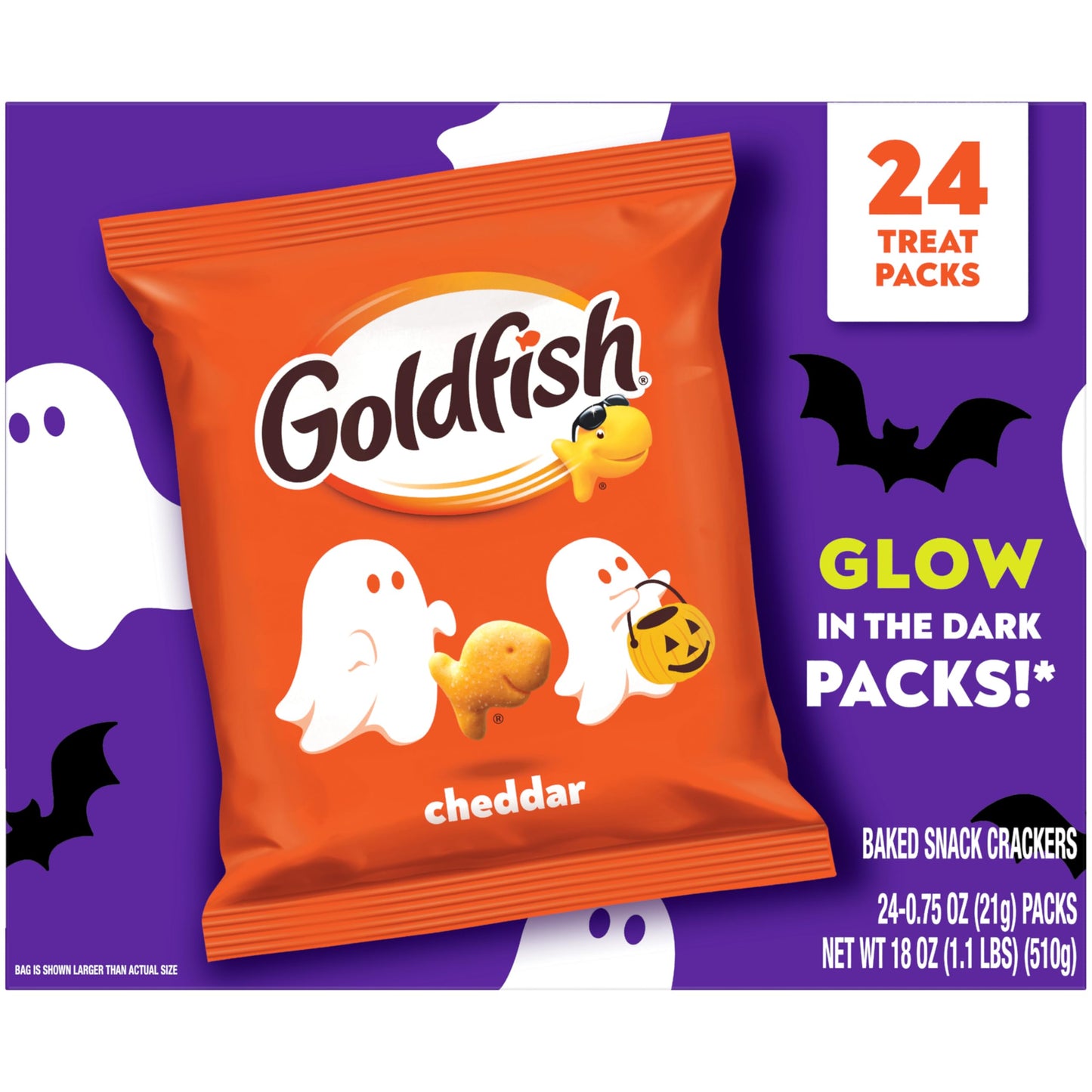 Goldfish Halloween Cheddar Cheese Crackers Multipack, 24 Pack