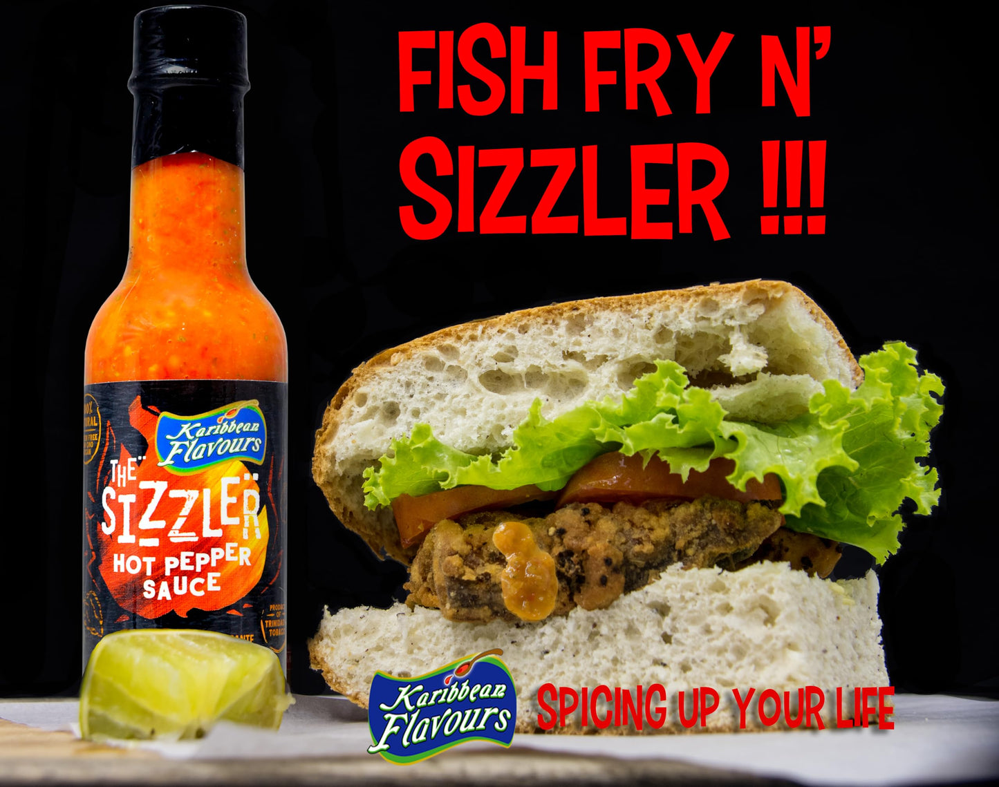 The Sizzler 359ml - Trinidad Scotch Bonnet Hot Pepper Sauce | Great Heat | Wonderful Flavour | For Sandwiches | Soups | Stews |