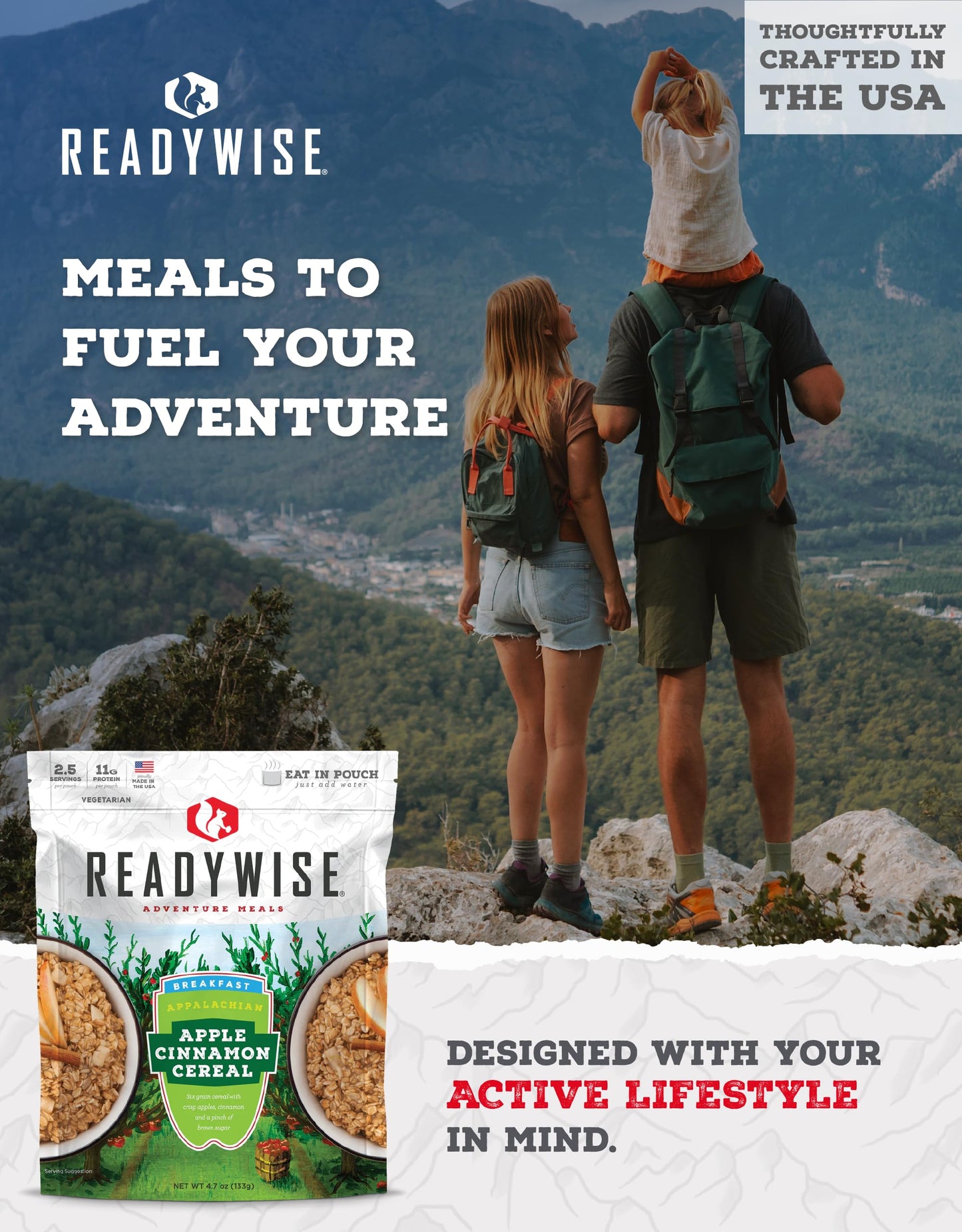 Readywise - Outdoor Apple Cinnamon, 2.5 Servings, Pack Of 1, Emergency Preparedness, Freeze Dried Food, Mre, Snack Pack, Surviva