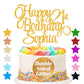EDSG Happy Birthday Cake Topper Personalized Glitter Decoration 7x4 Gold