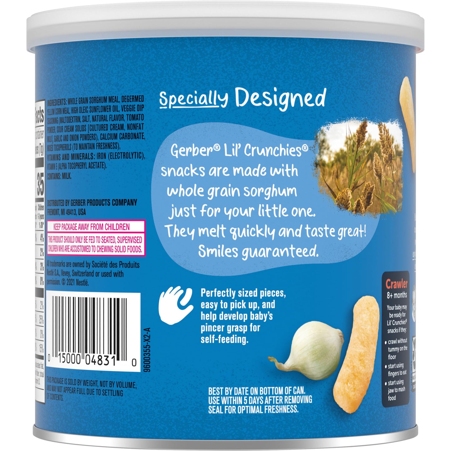 Gerber Snacks For Baby Lil Crunchies, Veggie Dip, 1.48 Ounce (Pack Of 6)
