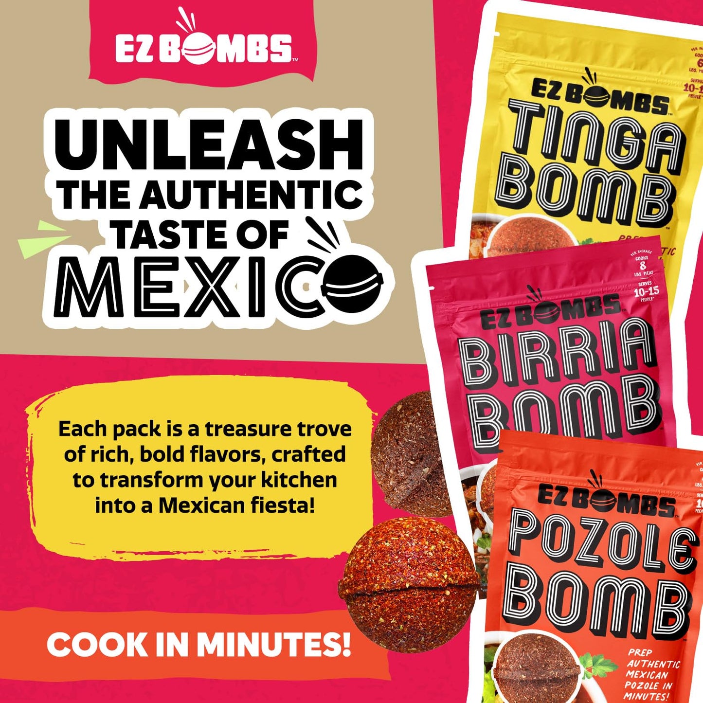 EZ  s Variety Pack - Authentic Mexican Seasonings for Tacos & Pozole - 1.97 oz (Pack of 3)