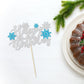 1Pcs Snowflake Happy Birthday Cake Topper Winter Wonderland Happy Birthday Frozen Birthday Cake Topper Decoration Snowflake Wint