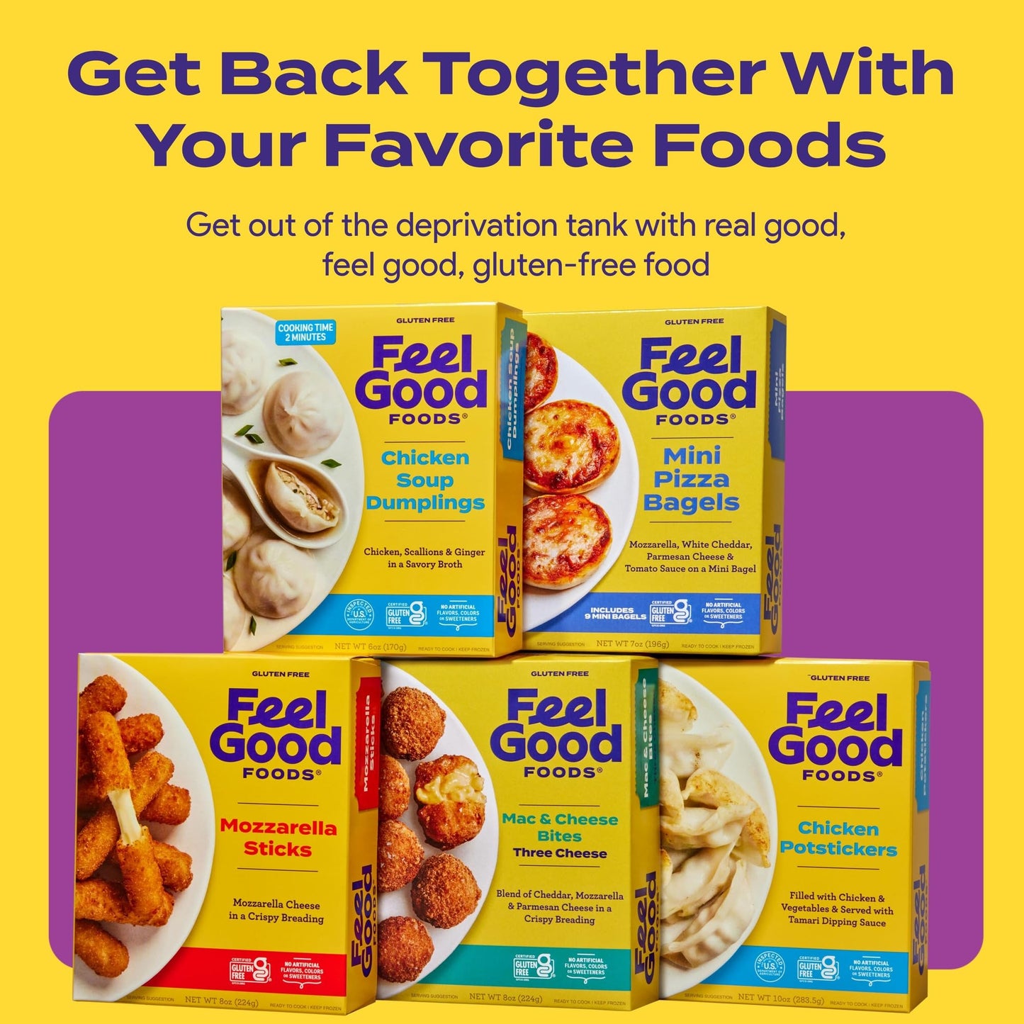Feel Good Foods Potstickers Pork - Frozen Gluten Free Potstickers, Umami Tamari Dipping Sauce, Appetizers & Snacks, 10oz