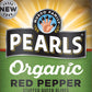 Pearls Organic Red Pepper Stuffed Green Olives, Pack of 6 Jars, 6.7 oz Each