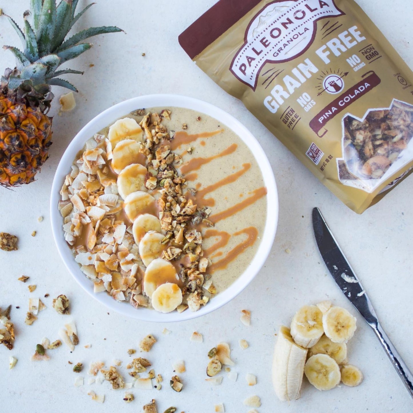 Paleonola Grain Free Granola Pina Colada - Non-GMO, Gluten Free, Low Carb, 10 Ounce, Tan