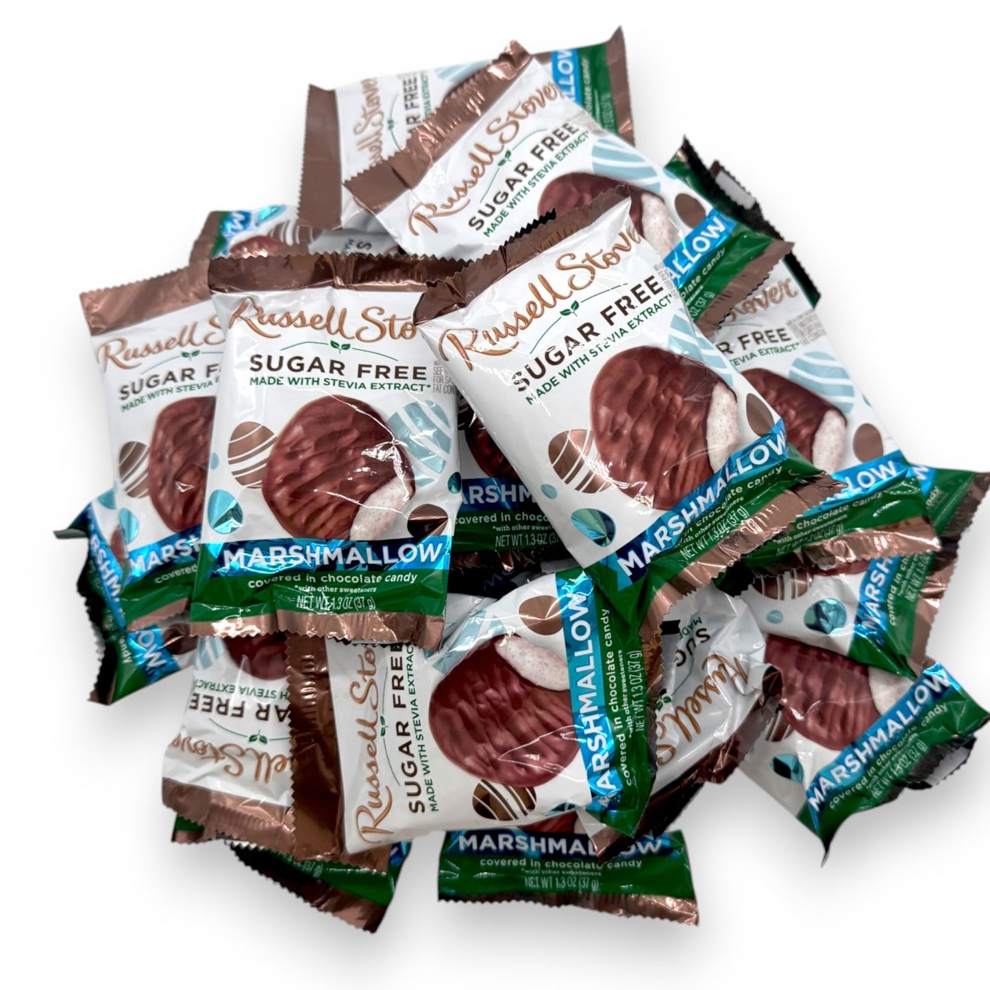 Sugar Free Chocolate Covered Marshmallow Eggs -1 lb Deliciously Crafted for a Guilt-Free Indulgence Made with Stevia Extract-Per