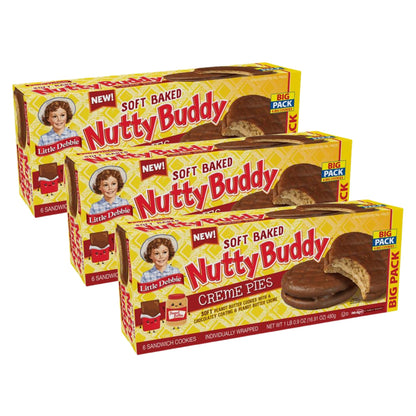Little Debbie Big Pack Soft Baked Nutty Buddy Creme Pies, 3 Boxes