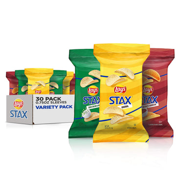 Lays Stax Potato Crisps, Variety Pack, 0.75 Ounce (Pack of 30)