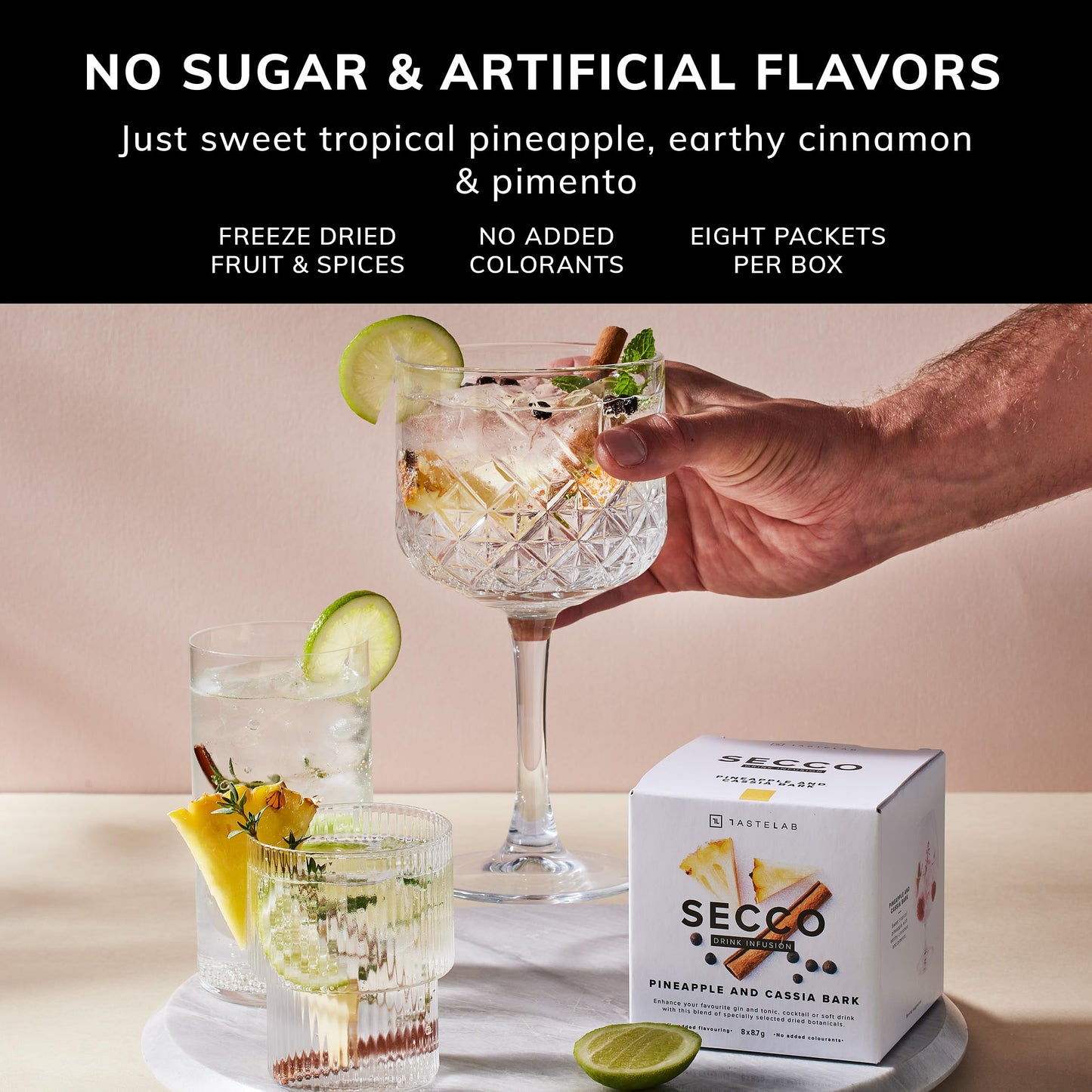 TASTELAB Pineapple and Cassia Bark Drink Infusion - 8 Packets, 0.31 Ounce Each, Perfect for Cocktails and Sodas