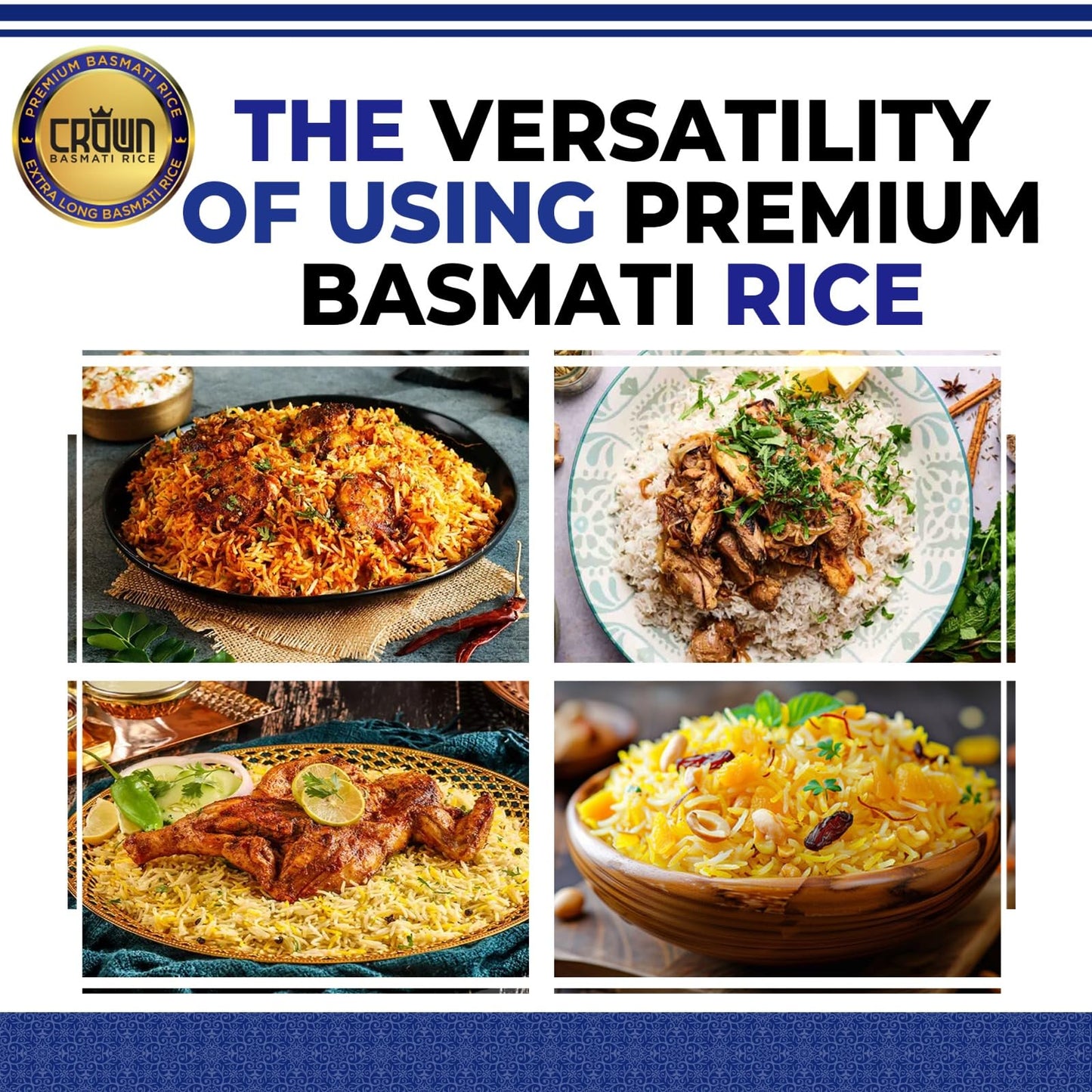Crown Basmati White Rice - Instant Microwave Rice, 10 Pound (Pack of 1)