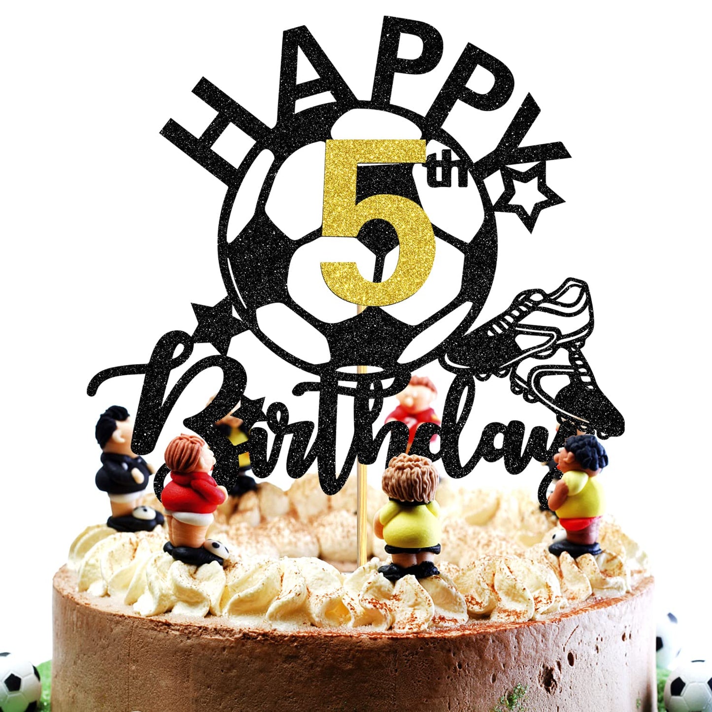 Soccer Happy 16Th Birthday Cake Topper, Soccer Players Toys/Football Soccer Theme Party Cake Decorations, 16 Years Old Birthday