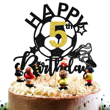 Soccer Happy 16Th Birthday Cake Topper, Soccer Players Toys/Football Soccer Theme Party Cake Decorations, 16 Years Old Birthday