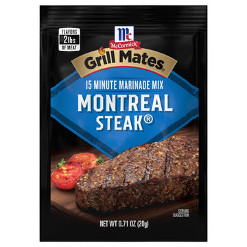 McCormick Grill Mates Montreal Steak Marinade Mix, 0.71 oz, Ideal for Grilling and Marinating, Pack of 1