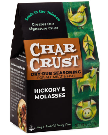 Char Crust Dry-Rub Seasoning, Hickory & Mollasses, 4-Ounce (Pack of 6)
