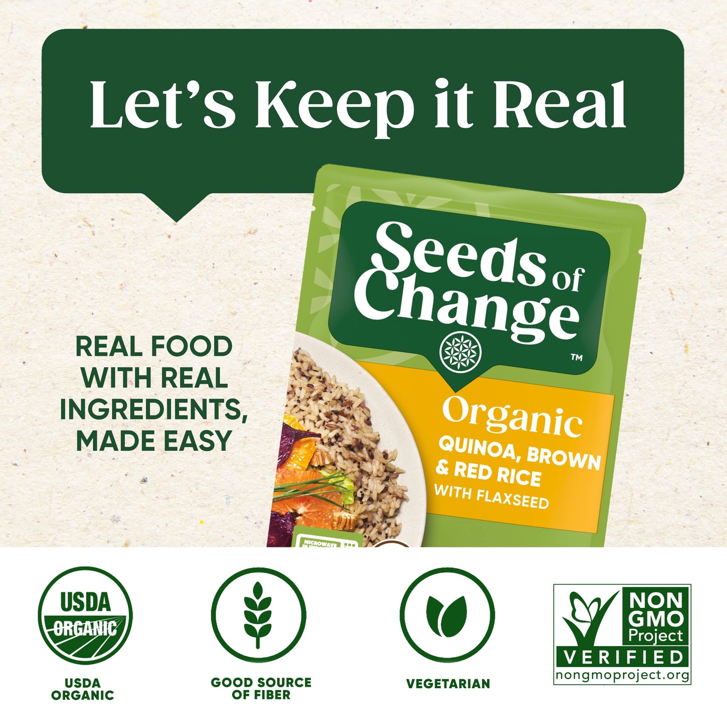 SEEDS OF CHANGE Organic Rice Variety Pack Quinoa and Brown Rice with Garlic & Quinoa Brown & Red Rice with Flaxseed, Microwaveab