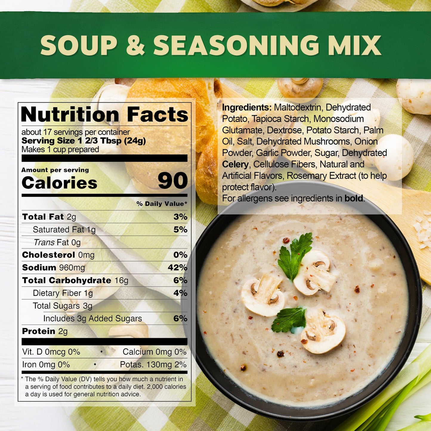 Mushroom Soup & Seasoning Mix by Osem, 14.1 oz (2)